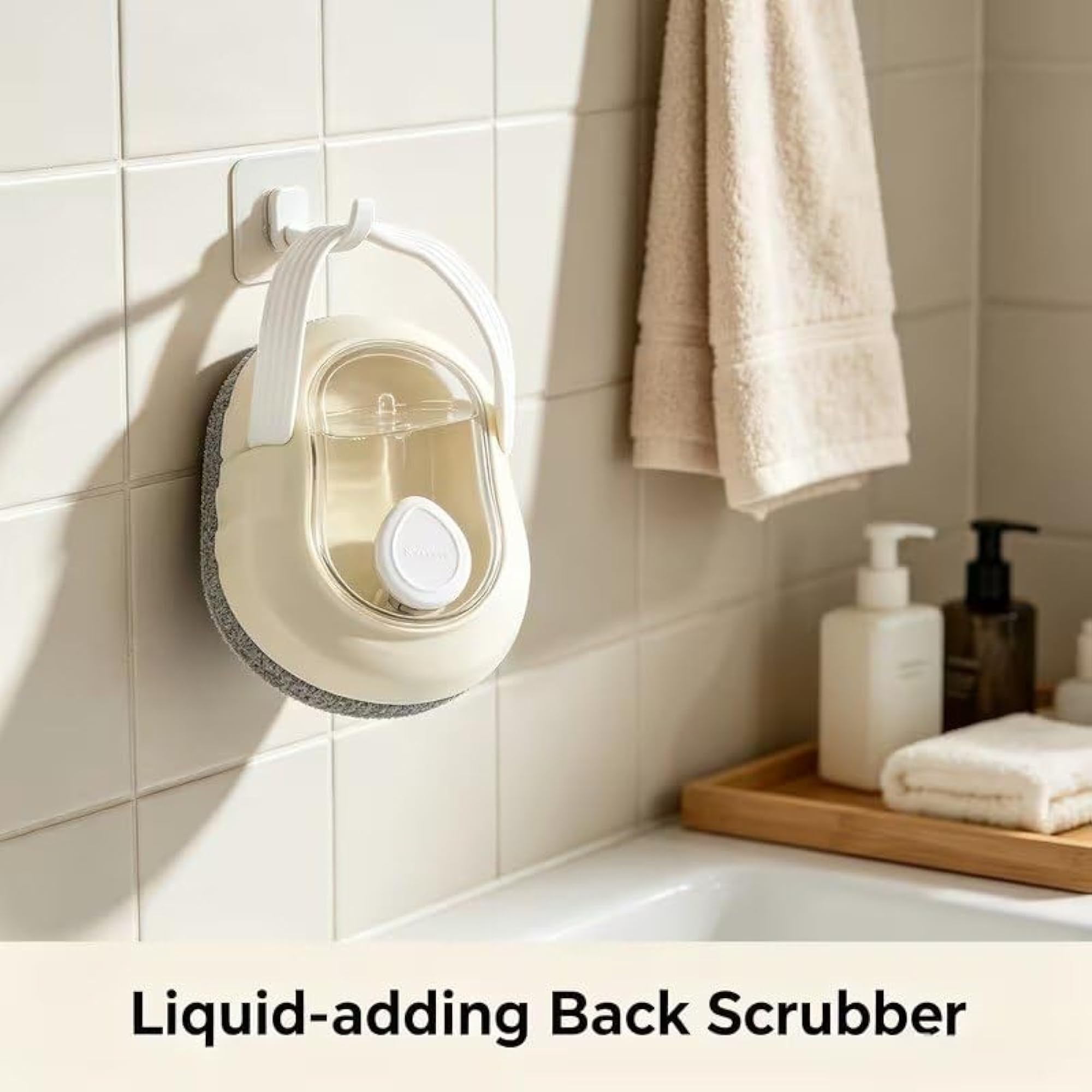 Soap Dispenser Bath Scrubber with Exfoliating Massage Brush
